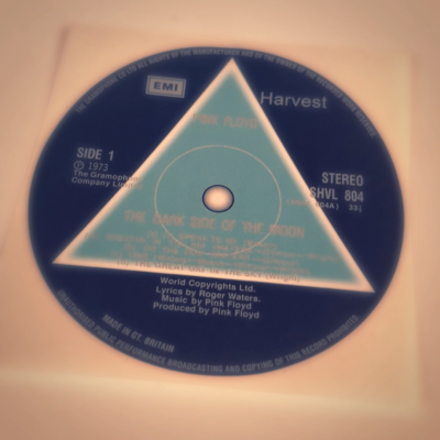 Dark Side Of The Moon record label sticker. Solid Blue triangle | eBay