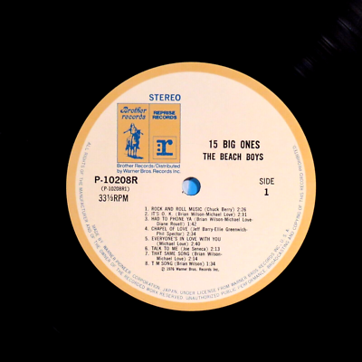 BEACH BOYS 15 Big Ones 1976 Japan 1st issue LP NM insert & OBI