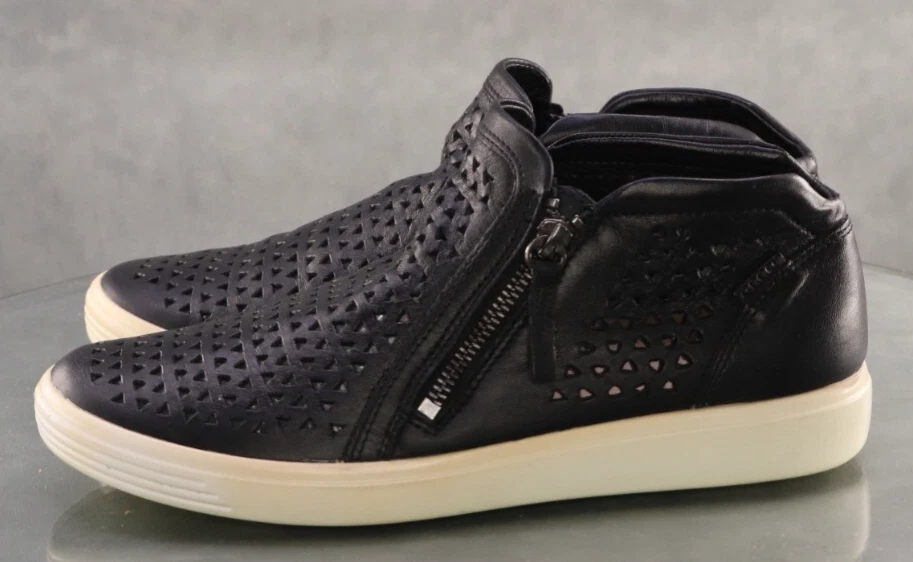 Zapatillas altas perforadas ECCO Soft 7 para mujer talla EU 40 US 9 cuero Foto 2 de 4