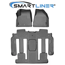 SMARTLINER Custom Fit Floor Mats 3 Row Gray 2009-2017 Enclave Traverse Acadia