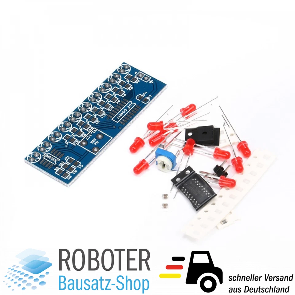 Bausatz LED Lauflicht zum Löten lernen Löttechnik DIY-elektronik NE555 CD4017 - Bild 3 von 4