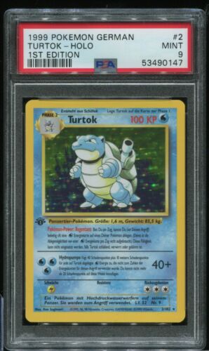 Turtok/Blastoise 2 PSA 9 Germania 1a edizione base 1999 Pokemon Holografie Set #2796 - Foto 1 di 2