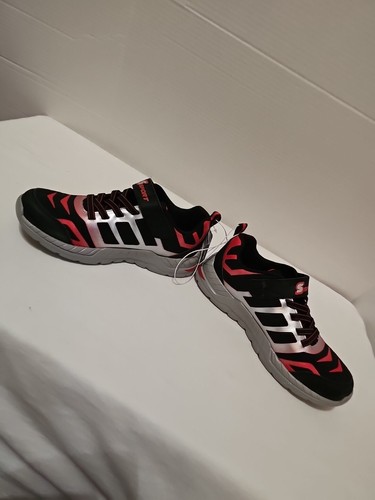 Zapatillas deportivas S Sport de Skechers NIÑOS espuma viscoelástica con cordones elásticos, KLAE/Rojo ~ 4 - Imagen 7 de 17