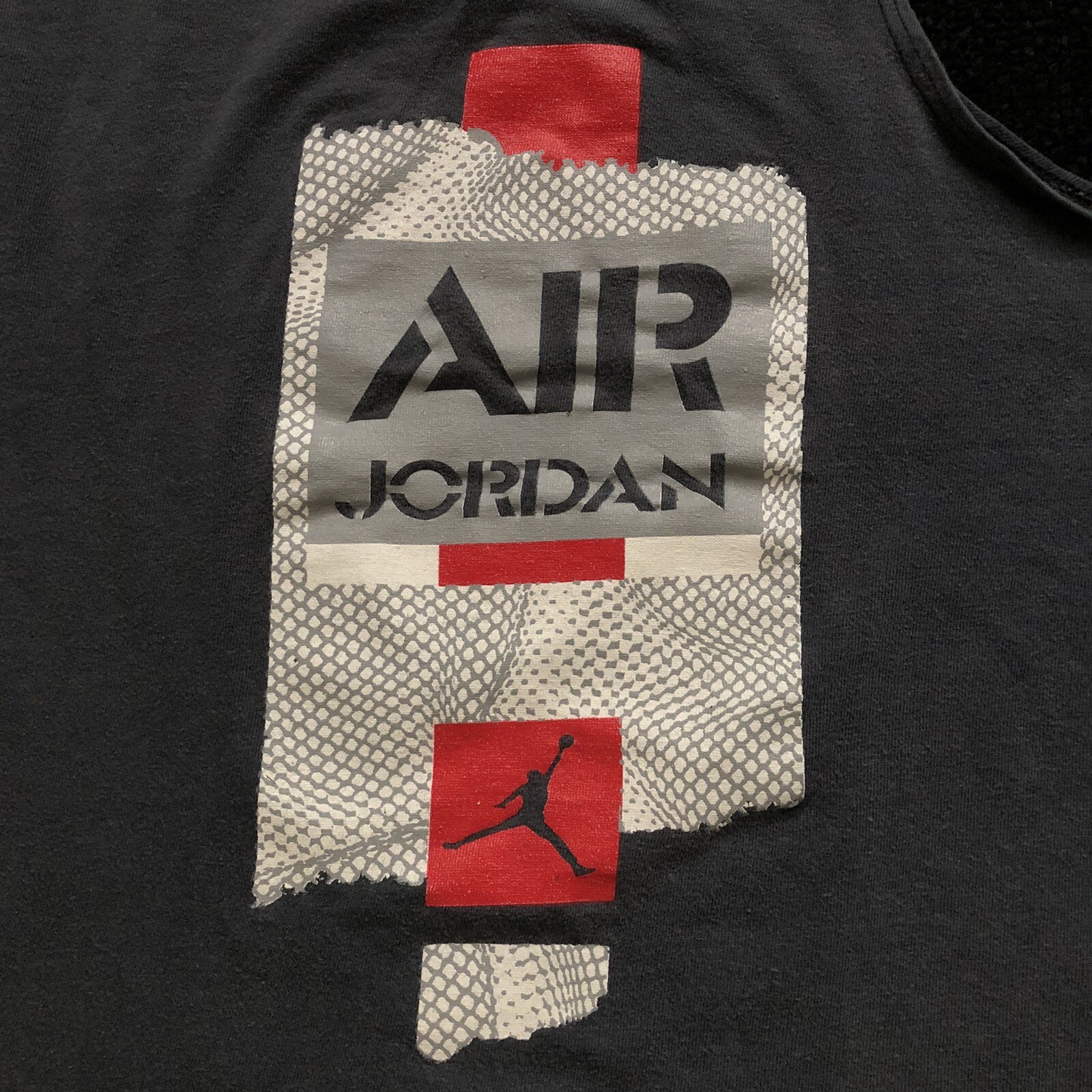 Vintage 80s Nike Air Jordan Tank Top Mens Small Black Faded Distressed