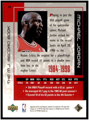 1999 Upper Deck Michael Jordan Career Collection #53 Michael