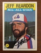 JEFF REARDON 1986 TOPPS ALL STAR AUTOGRAPHED SIGNED AUTO BASEBALL CARD 711 EXPOS