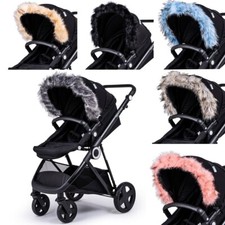 Kinderwagen Fellkapuze Besatz Befestigung für Kinderwagen kompatibel mit Hesba