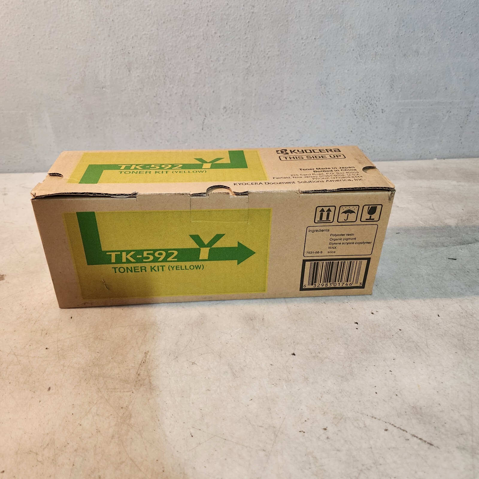 Kyocera TK-592Y Genuine Yellow Toner Kit OEM New Free Shipping