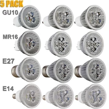 5x Led Spotlight Bulbs 9w 15w 85-265V GU10 Cob Light MR16 E27 E14 Gu5.3 12V 110v