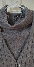  NEW CASHMERE, wool and Silk - 2 pc Cardigan Sweater SET - Designer ESCADA gray