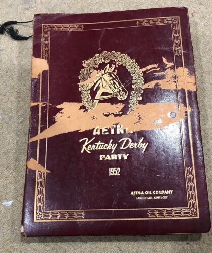 1952 Kentucky Derby Horse Racing Aetha Oil Gasoline Party Real Photo Album - Picture 1 of 12
