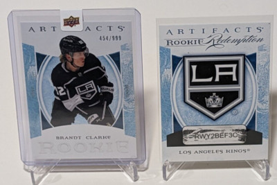2022-23 Artifacts Brandt Clarke #214 Rookie Redemption 454/999 & Redeem Card Set