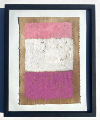 Rothko Mark Original Gemälde Kunst Leinwand USA Minimalismus signiert weiß rosa B53