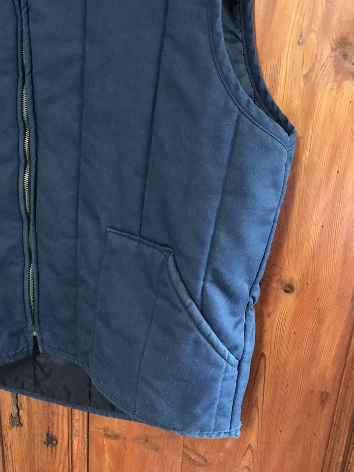 Chaleco mecánico de motocicleta Indian Larry de colección para hombre rojo capucha azul cremallera talla XXL Foto 2 de 4