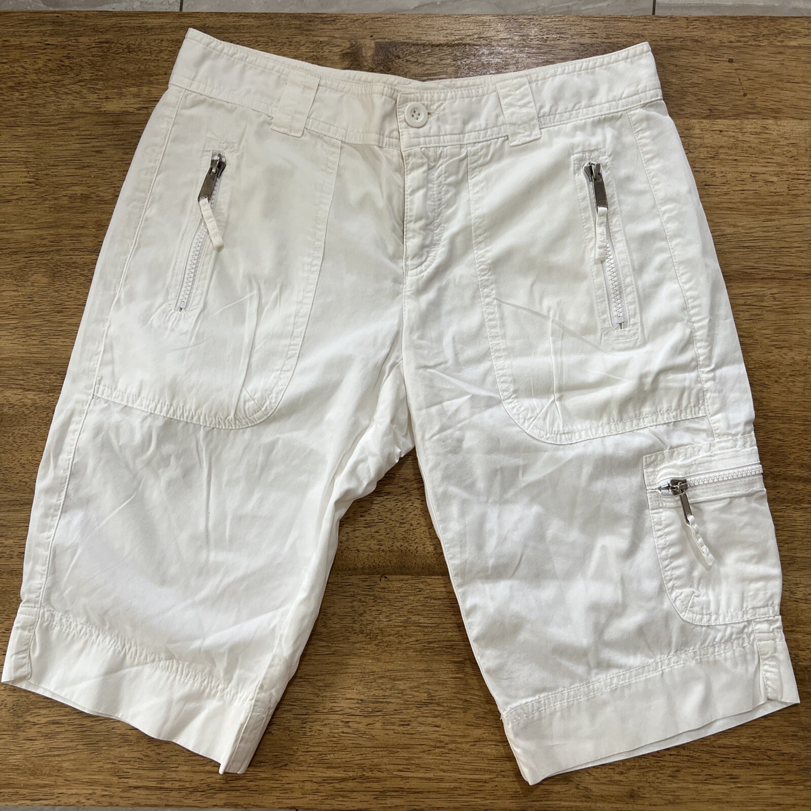 Vince Bermuda Shorts Women’s 4 Off White Chino Belted… Gem