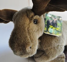 Fiesta 19" Lying Moose Stuffed Animal Plush NWT Vinyl Hooves Realistic Hallmark