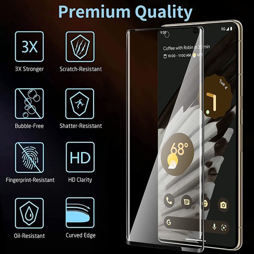 For Google Pixel 6/6 Pro/7/7 Pro Tempered Glass Screen Protector Full Film Cover - Picture 3 of 17