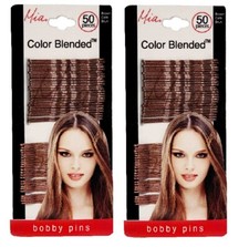 Mia Bobby Pins, Color Blended Brown, for Updos, Criss Cross Designs 2pks, 100cs
