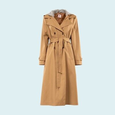 Women's Trench Coat by Kontatto with Removable Hood in Camel Women's Trench Coat by Kontatto with Removable Hood in Camel