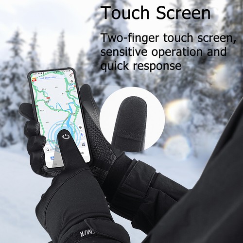 Hiver chaud coupe-vent imperméable écran tactile thermique mitaines hommes femmes gants - Photo 8 sur 12