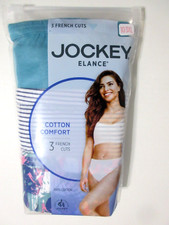 Women's Jockey 3-Pack FRENCH CUT Teal mix Color Cotton Comfort Underwear 10/3X