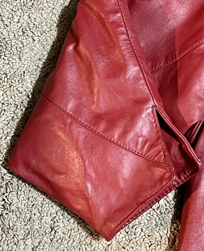 G-III Ledermantel Jacke Damen Größe Large Burgund gefüttert Freizeit Damen Vintage - Bild 6 von 22