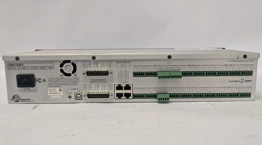 LECTROSONICS DM1624 DIGITAL AUTOMATIC MATRIX MIXER DSP LECNET2 TESTED FOR POWER - Image 2 of 2