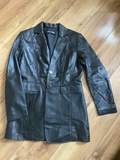 Gerry Weber 100% Leather Lined Jacket Uk12 Brown/black