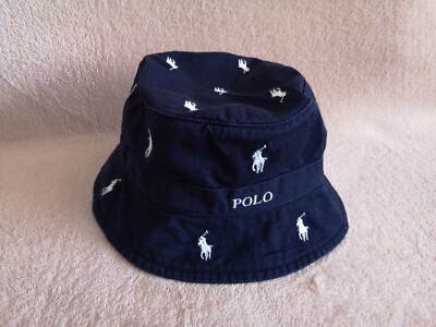 Ralph Lauren L/xl Men's Navy Embroidered Pony Polo Bucket Hat for