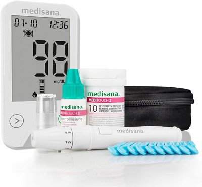 medisana MediTouch 2 Blutzuckermessgerät Teststreifen Lanzetten Diabetes mg/dL