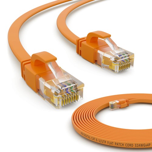 CAT 6 Patchkabel Netzwerkkabel Flachkabel Ethernet LAN Internet Kabel 0,25m- 15m - Afbeelding 28 van 77