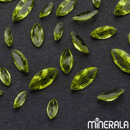 NATURAL GREEN PERIDOT GEMSTONE MARQUISE FACETED 2x4mm - 6x12mm WP00235 - Picture 4 of 6