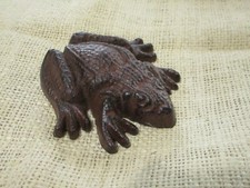 Cast Iron Frog Paper Weight Garden Yard Shelf Decor Figurine 3 1/2" Rustic Toad