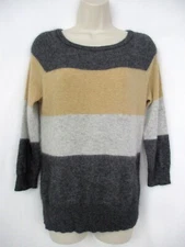 Fenn Wright Manson Sweater Women Medium Angora Blend Stripe Color Block Neutral