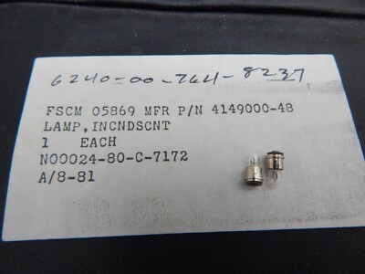 2X RAYTHEON 4149000-48 T-1 Glass Sub-Midget Flanged Base 6240-00-764-8237 JKL718