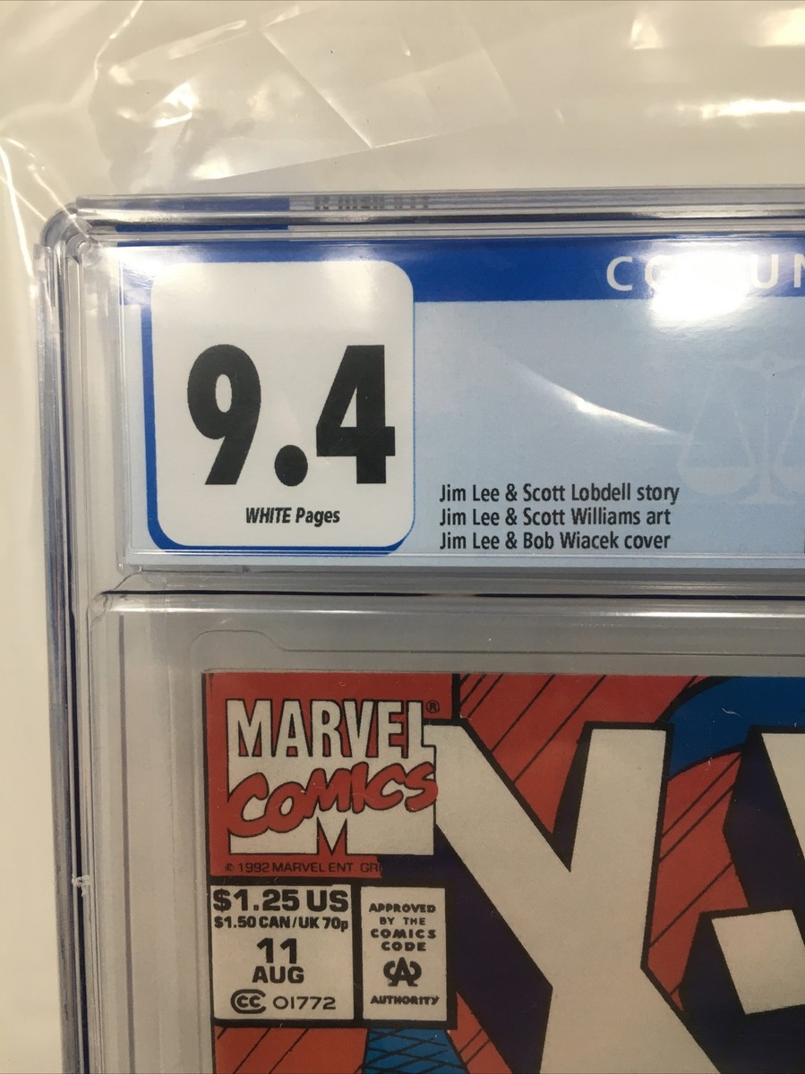 MARVEL COMICS X-MEN #11 1992 CGC 9.4 WP RARE NEWSSTAND JIM LEE