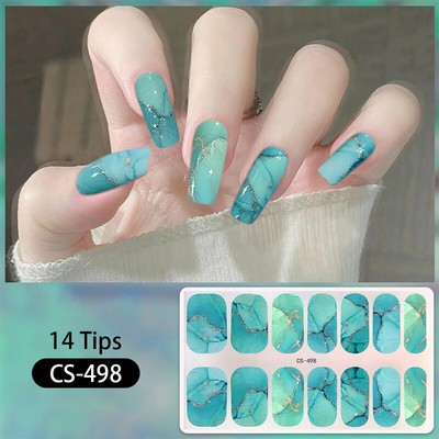 14tips Nagelstreifen Nailart Fullcover Sticker Marmor Cracking Ink Aura Designs