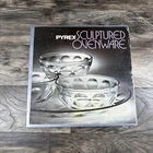Vintage Pyrex Sculptured Ovenware Triple Treat Set 12" Plate 16oz Bowls 8173 NEW