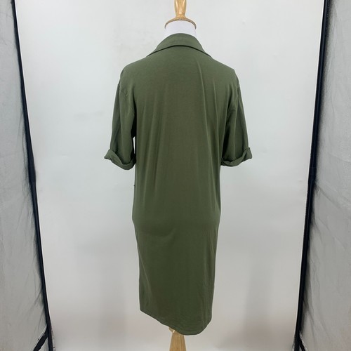 Joie Jadallah Cotton Shirt Dress Womens S Small Short Sleeve Button Front Green - Picture 3 of 12