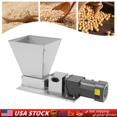Electric Grain Mill Grinder Corn Wheat Barley Grinding Machine+4 Hopper+2 Roller