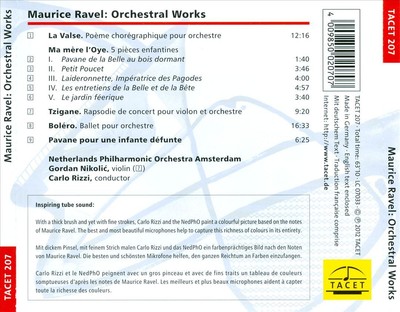 CARLO RIZZI MAURICE RAVEL: LA VALSE; MA MÈRE L'OYE; TZIGANE; BOLÉRO; PAVANE NEW 