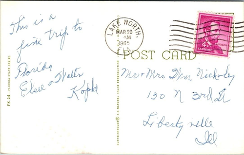 Greetings from LAKE WORTH, Florida FL Bathers multi view c1965 - Postcard - Picture 2 of 2