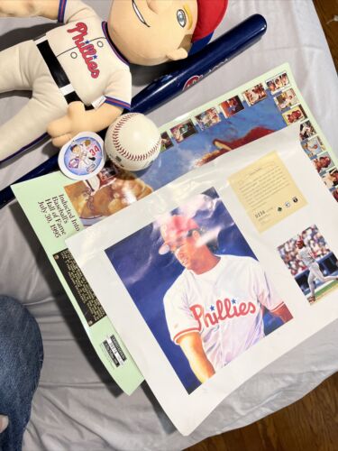 PHILADELPHIA PHILLIES Collectible Lot Schmidt Daulton Halladay Bat Ball Poster - Picture 11 of 11