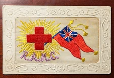 R.A.M.C. Embroidered Silk Royal Army Medical Corps WW1 Le Deley Postcard H70