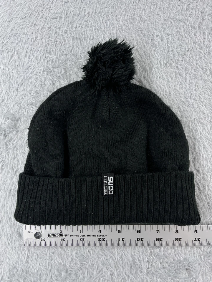 Patinador Converse Cons Beanie Toque Juvenil Talla Única Negro Tejido Acrílico Pom Foto 4 de 4