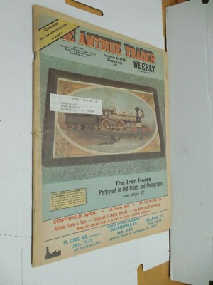 Antique Trader Weekly Jan. 8 1974 Iron Horse Locomotives Trains Prints Photos