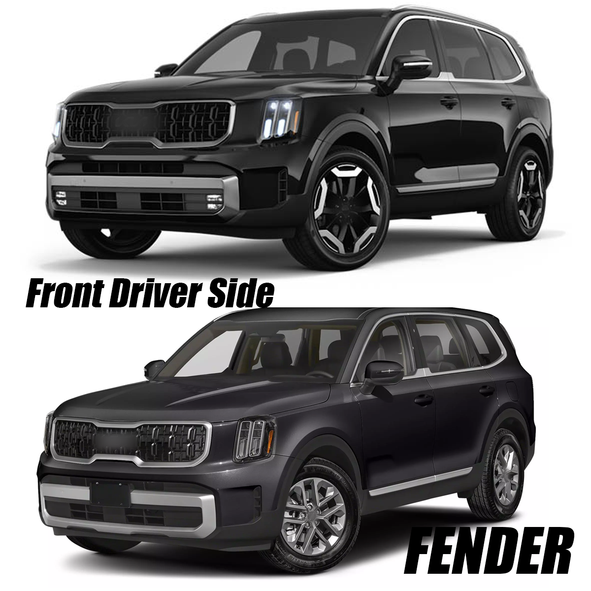 kiideiディフェンダー2 Set of 2 Fender For 2020-2023 Kia Telluride Front Driver and