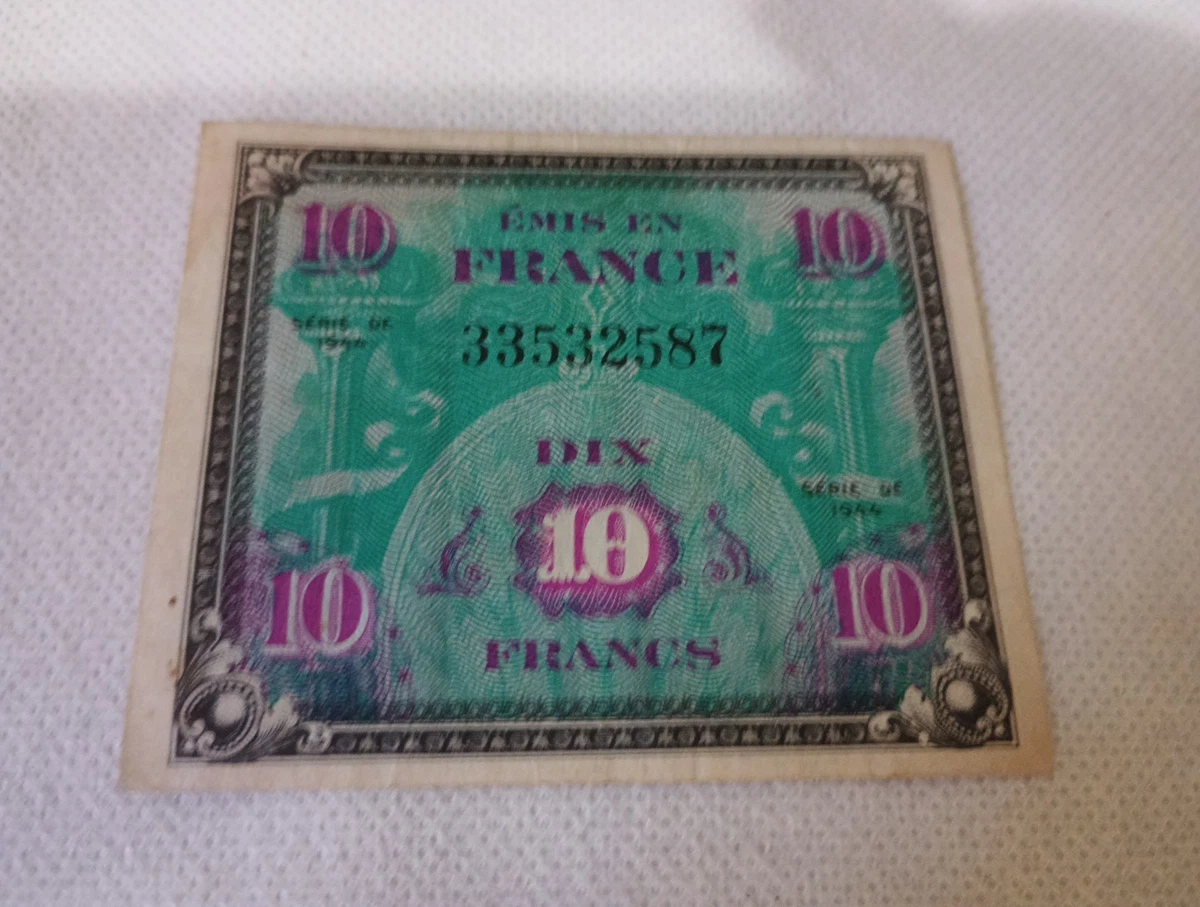 Circulated 1944 Year Military Currency French Paper Money for sale