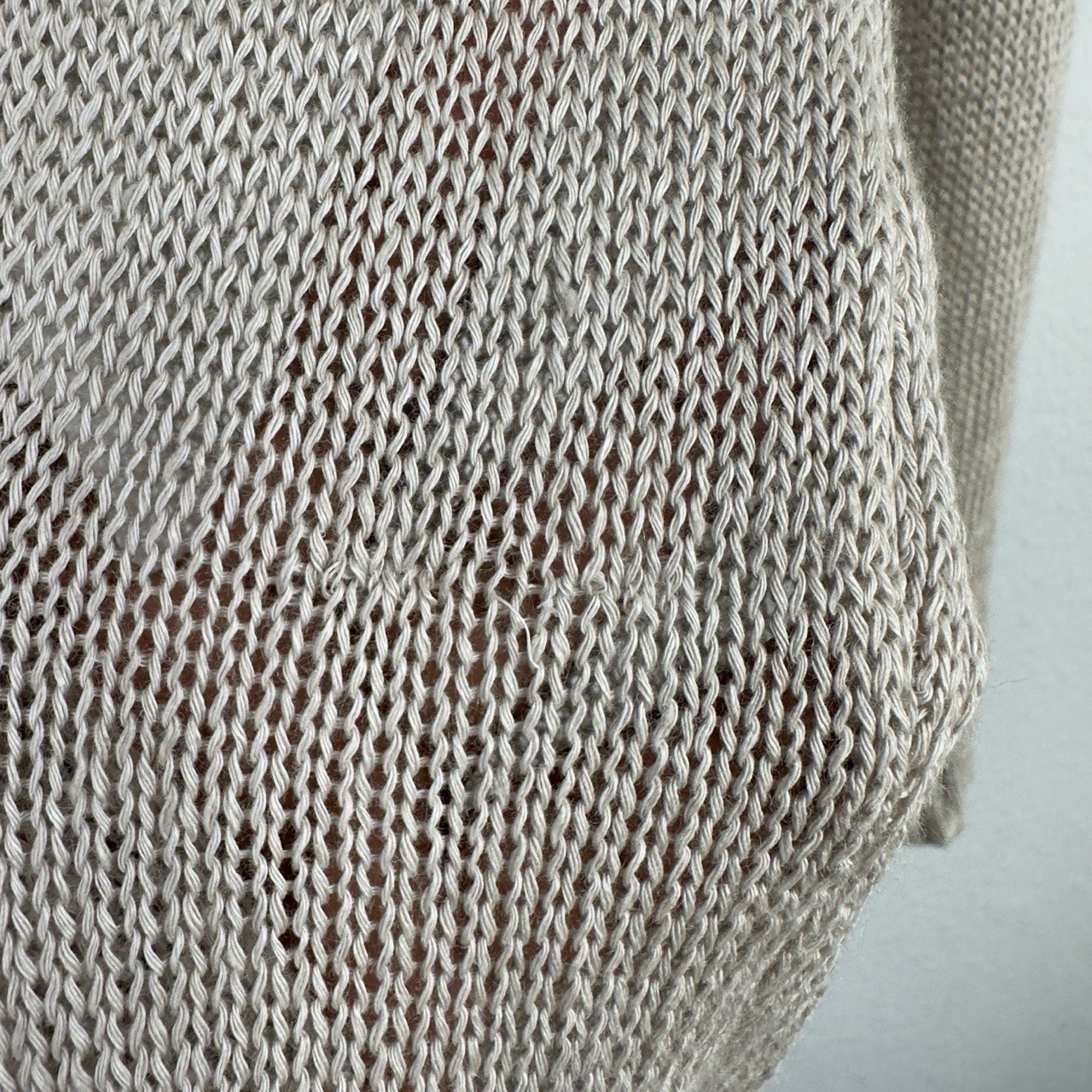 UNIQLO Cardigan Womens M Beige Linen Knit Open Front Neutral Minimalist Career thumbnail 7