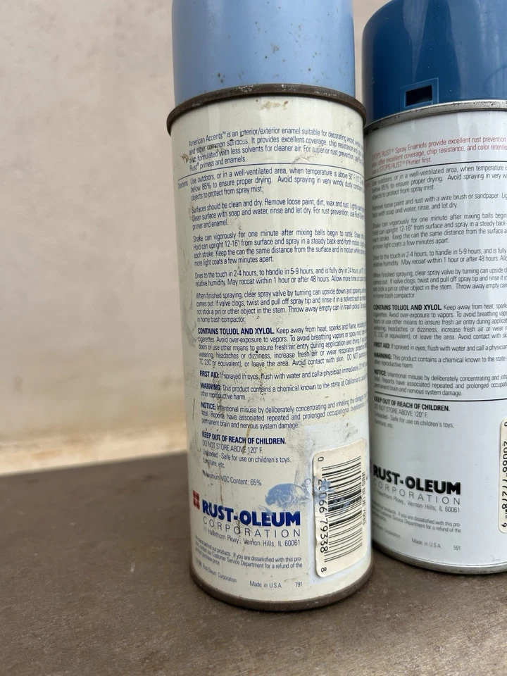 American Accents Rustoleum Spray Paint Vtg Iris Blue Royal Krylon Graffiti - Image 4 of 4